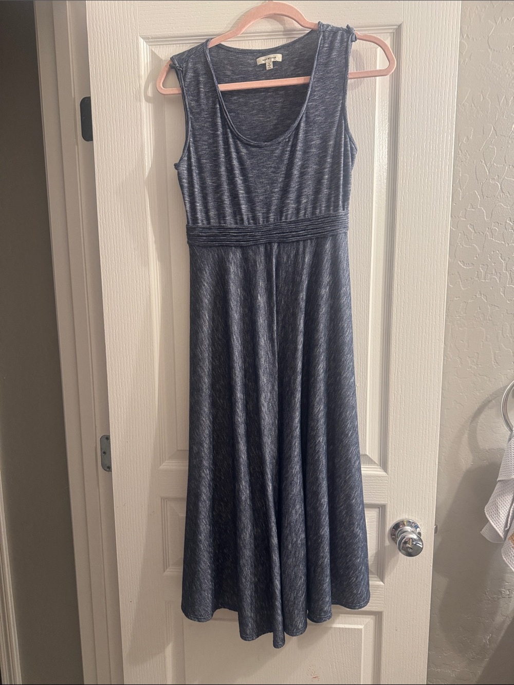 Max Studio Heathered Navy Sleeveless Maxi Dress